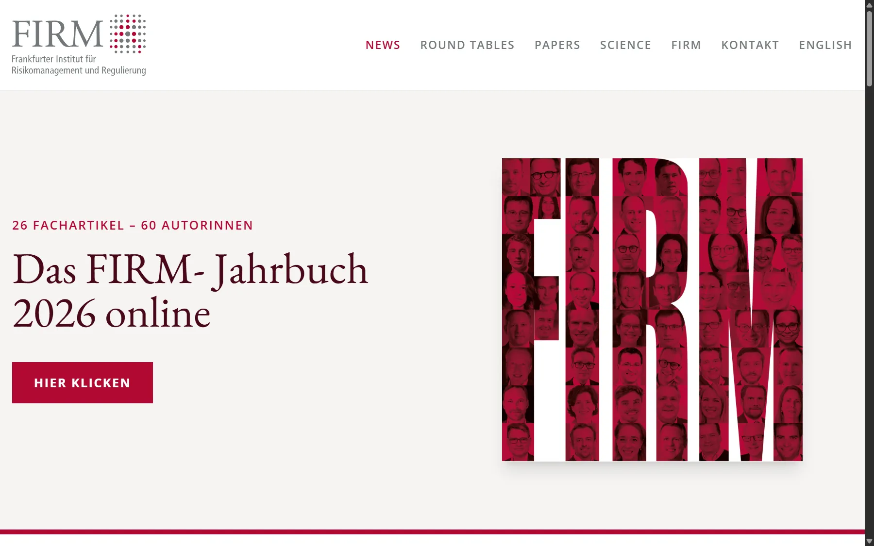 Screenshot der Website FIRM