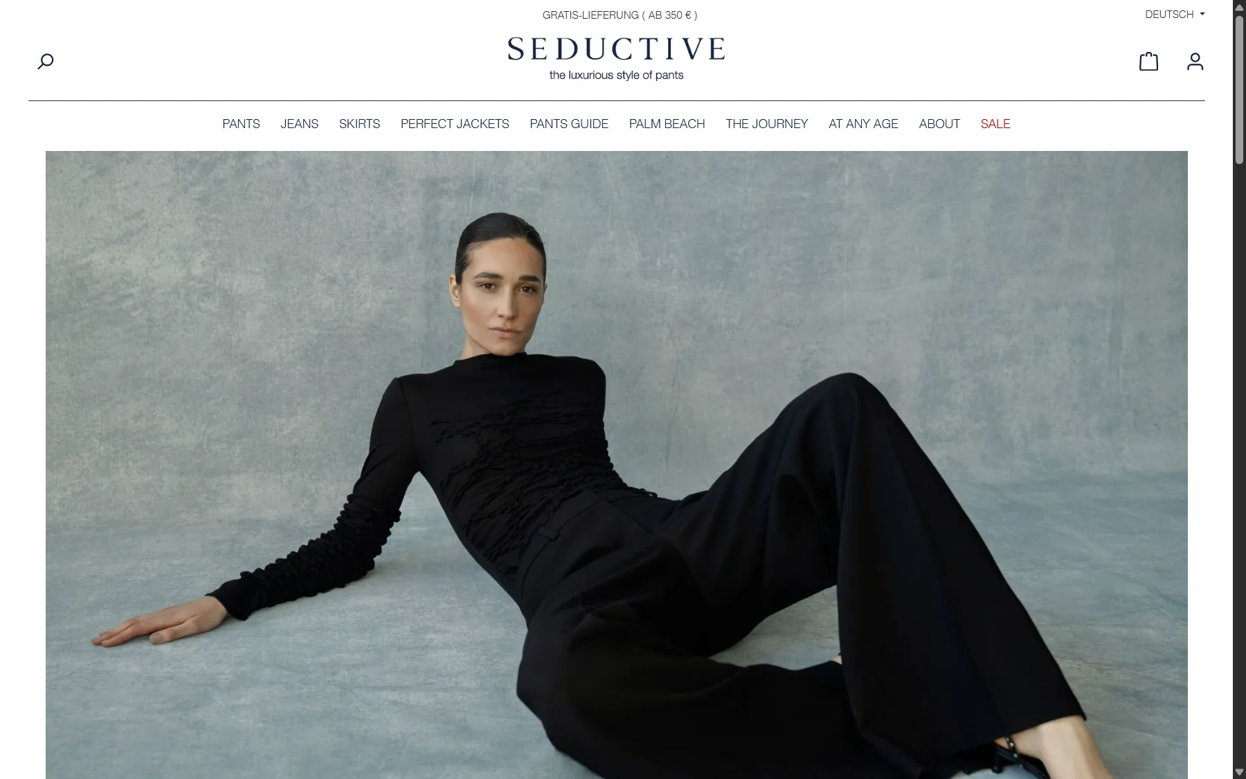 Screenshot der Website Seductive